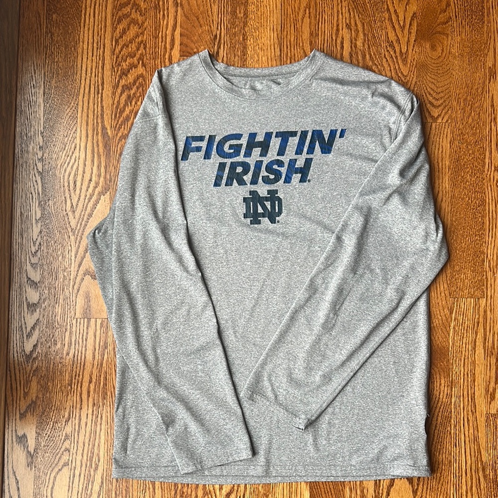Adidas Gray Notre Dame Long Sleeve Shirt